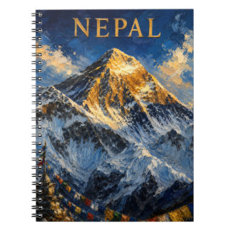 Cuaderno Nepal: Golden Sunrise Mount Everest Art Souvenir