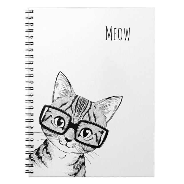 Cuaderno Nerdy dibujado mano adorable del arte del (Frente)