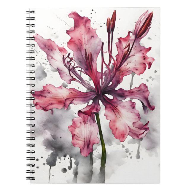 Cuaderno Nerine - Flores de acuarela (Frente)