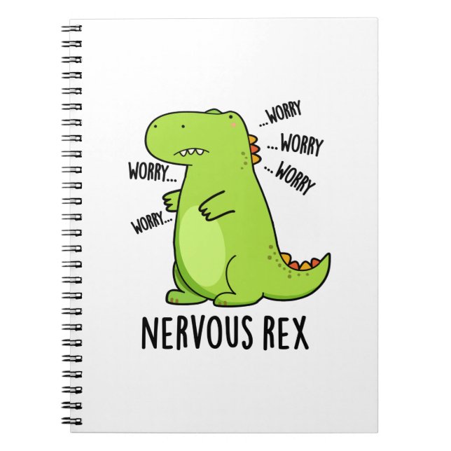 Cuaderno Nervous Rex Dinosaurio Divertido TRex Chiste (Frente)