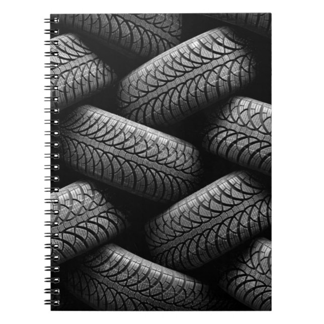 Cuaderno Neumáticos para coches negros (Frente)