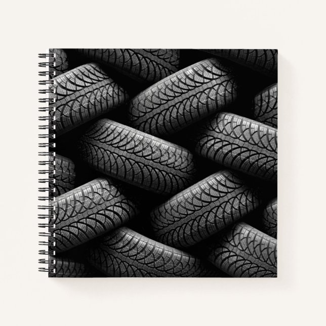 Cuaderno Neumáticos para coches negros (Anverso)