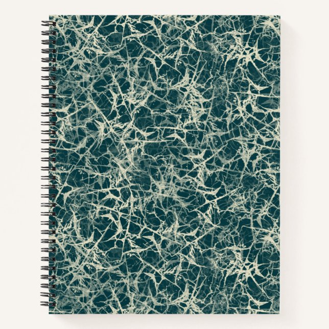 Cuaderno Neuronas de red en Verde azulado - patrón sin fisu (Anverso)