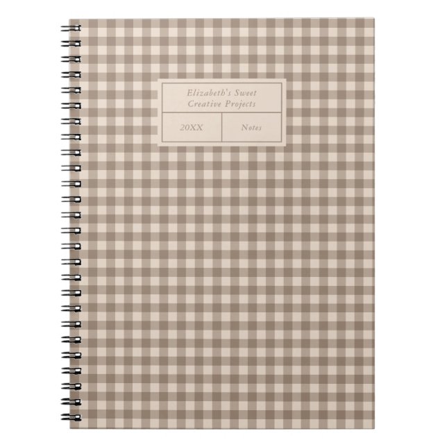 Cuaderno Neutral Rustic Gingham Small Business (Frente)
