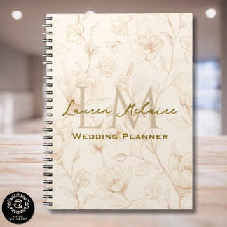 Cuaderno Neutral Wildflower Monogram Business Branding