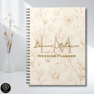 Cuaderno Neutral Wildflower Monogram Business Design