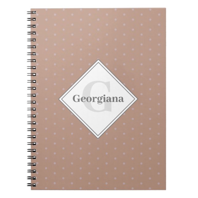 Cuaderno Neutros geométricos calientes monogramo Beige Polk (Frente)