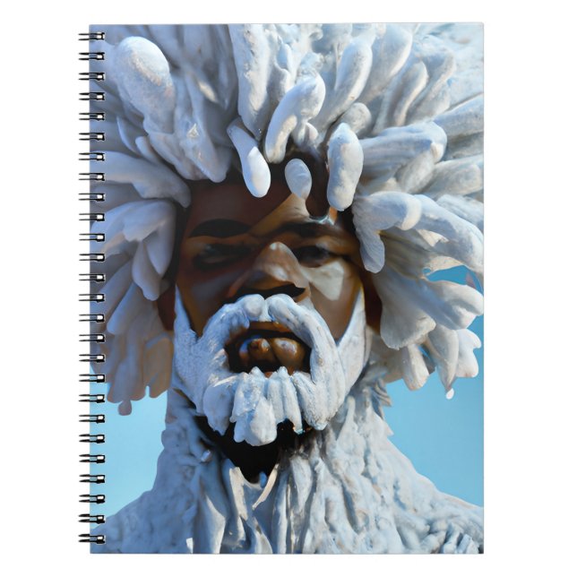 Cuaderno Nevada Bruh Winter Rey Negro Melanin Santa Claus (Frente)