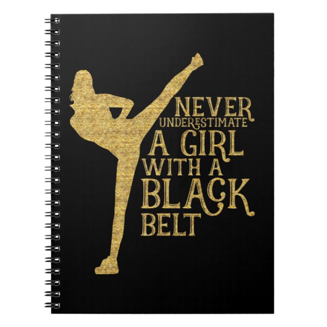 Cuaderno Never Underestimate A Girl with A Black Belt Gift  (Frente)