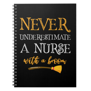 Cuaderno Never Underestimate A Nurse With A Broom Funny Gif