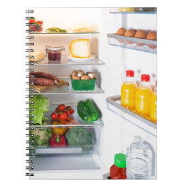 Cuaderno Nevera abierta llena de comida