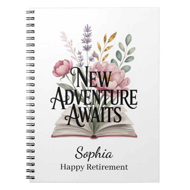 Cuaderno New Adventure Awaits Retirement Personalized (Frente)