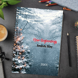 Cuaderno New beginnings woodland white tree custom large