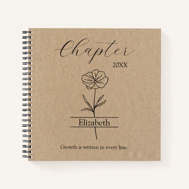 Cuaderno New Year Chapter Wildflower Minimalist Name (Anverso)