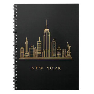 Cuaderno New York City Skyline Gold Line Art