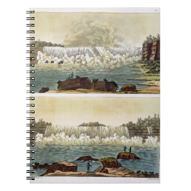 Cuaderno Niagara Falls, 1818 (grabado del color) (Frente)