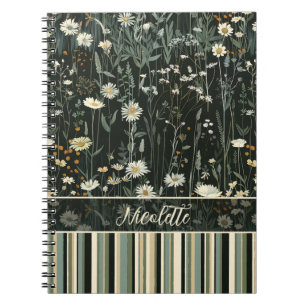 Cuaderno Nicolette Dark Daisy Floral Stried