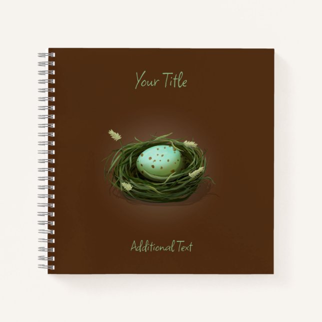 Cuaderno Nido de pájaro con Personalizado de huevo con espu (Anverso)