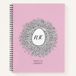 Cuaderno Nido y Huevo personalizados Iniciales y Nombre Ros