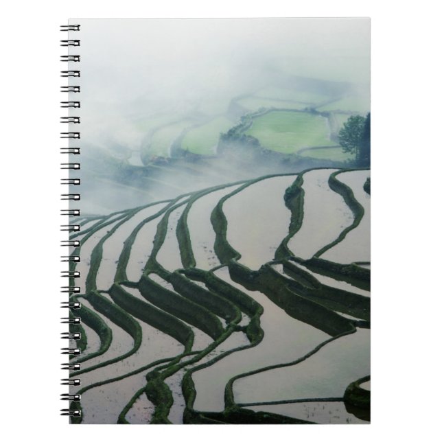 Cuaderno Niebla de la mañana sobre campos del arroz (Frente)