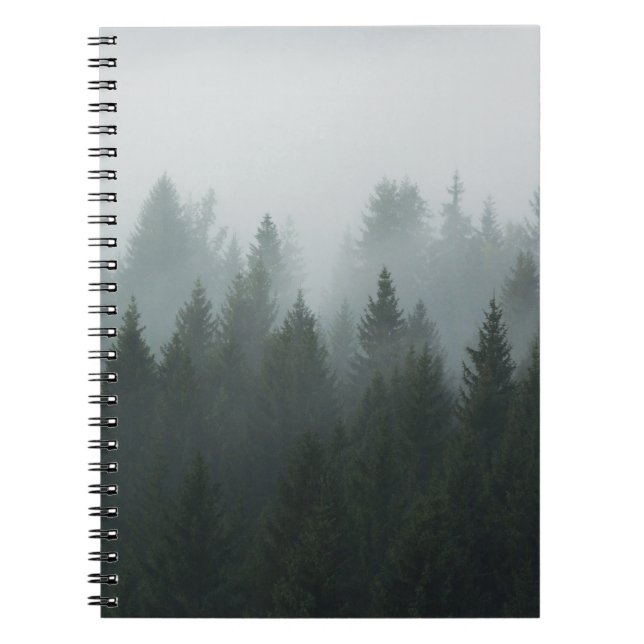Cuaderno Niebla otoñal del bosque de montaña Misty (Frente)