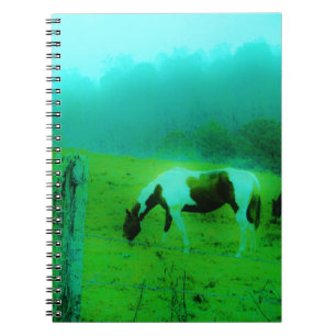 Cuaderno Niebla verde azulada Reto pintado pony Caballo