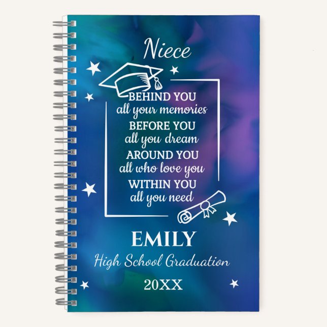 Cuaderno Niece Graduation Personalized Name Year (Anverso)