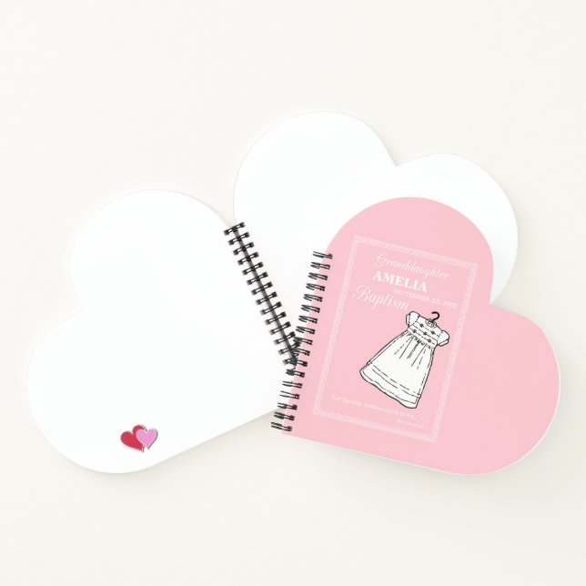 Cuaderno Nieta, bautismo en rosa personalizado (Interior)