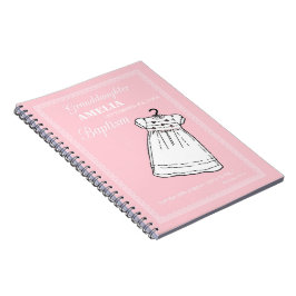 Cuaderno Nieta, bautismo en rosa personalizado