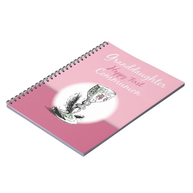 Cuaderno Nieta primera comunión rosa, cáliz (Lado Izquierdo)