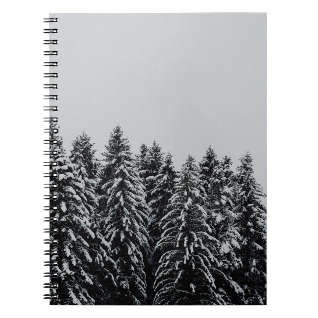 CUADERNO NIEVE CUBIERTA DE ÁRBOL BAJO CLOUDY SKY (Frente)