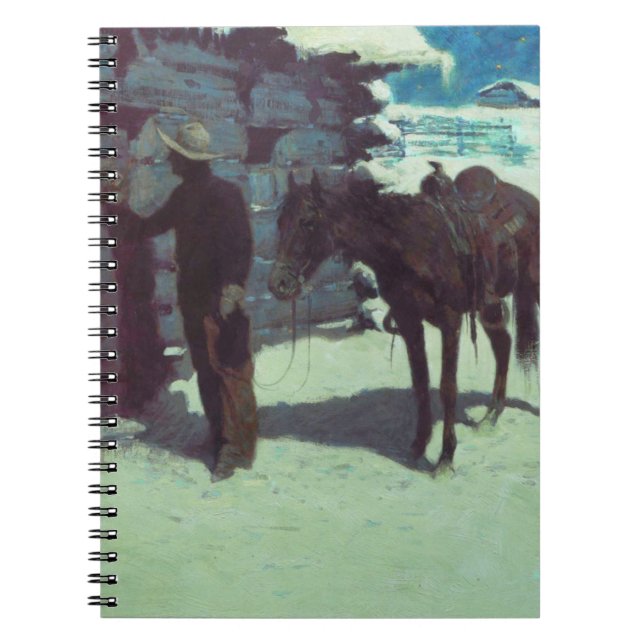 Cuaderno Nieve de invierno de caballos y bovinas (Frente)