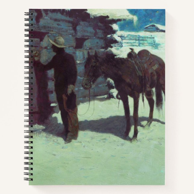 Cuaderno Nieve de invierno de caballos y bovinas (Anverso)