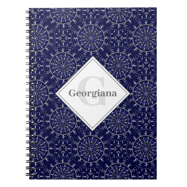 Cuaderno Nieve de invierno de estilo Ditsy personalizada Án (Frente)