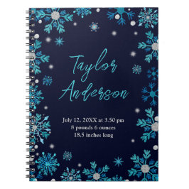 Cuaderno Nieves azules y plateadas Estadísticas de nacimien