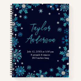 Cuaderno Nieves azules y plateadas Estadísticas de nacimien