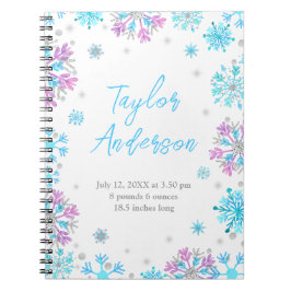 Cuaderno Nieves moradas y azules Estadísticas de nacimiento