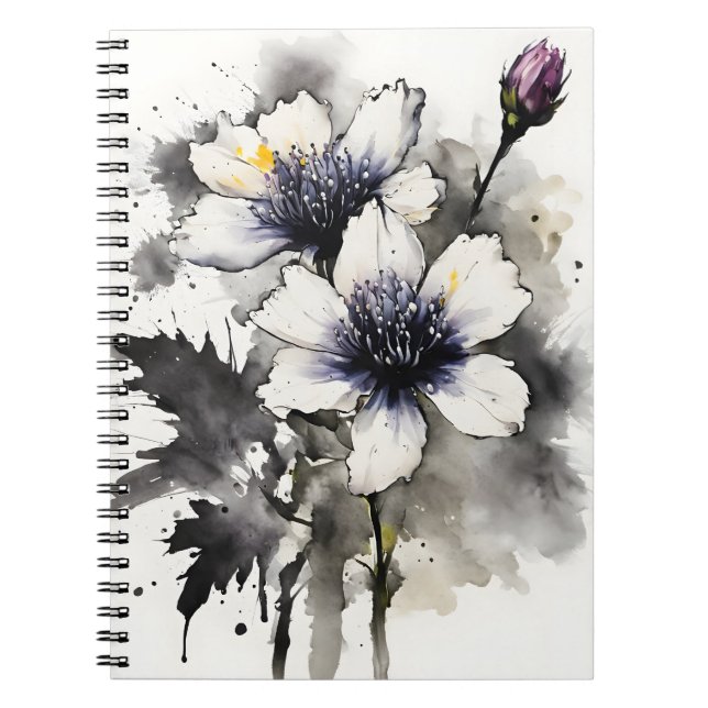 Cuaderno Nigella - Flores acuarela (Frente)