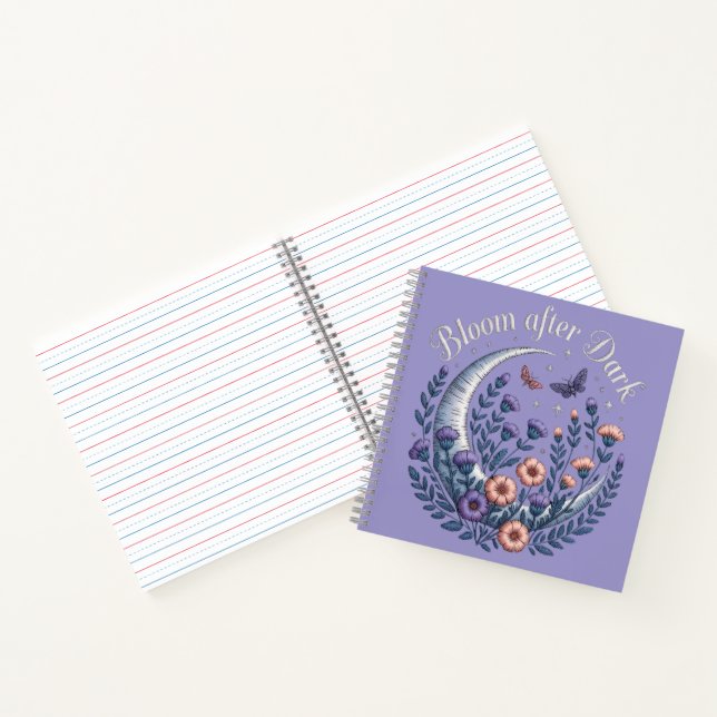 Cuaderno Night Garden Faux Embroidered Moon with Moths (Interior)