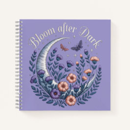 Cuaderno Night Garden Faux Embroidered Moon with Moths