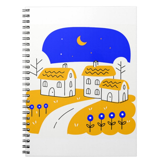 Cuaderno Night Scene of a Small Village Landscape (Frente)