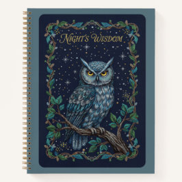 Cuaderno Night's Wisdom Owl Celestial Embroidery Journal