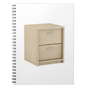 Cuaderno Nightstand de madera con dos cajones