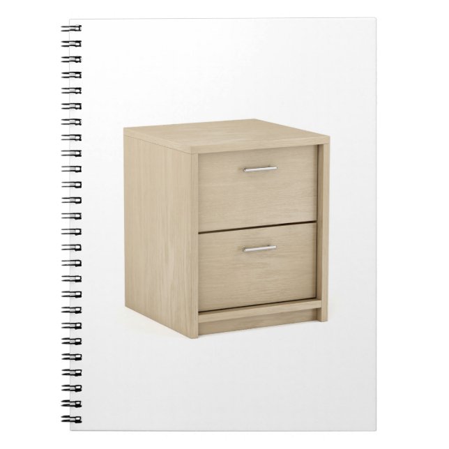 Cuaderno Nightstand de madera con dos cajones (Frente)