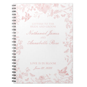 Cuaderno Nilo rosa de Jouy Boda Cartas de novia y Groom