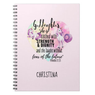 Cuaderno Niña adolescente da regalo de Unicornio rosa