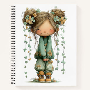 CUADERNO NIÑA ADORABLE VESTIDA DE VERDE