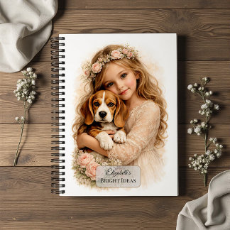 Cuaderno Niña con cachorro de beagle