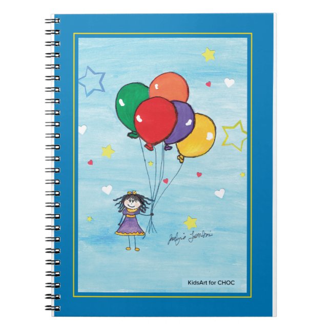 Cuaderno Niña con Globos - Arte Infantil para CHOC (Frente)