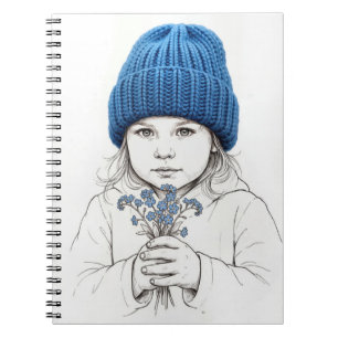 Cuaderno Niña con sombrero azul Boceto tridimensional